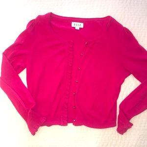 Elle pink cardigan with detailed buttons, M